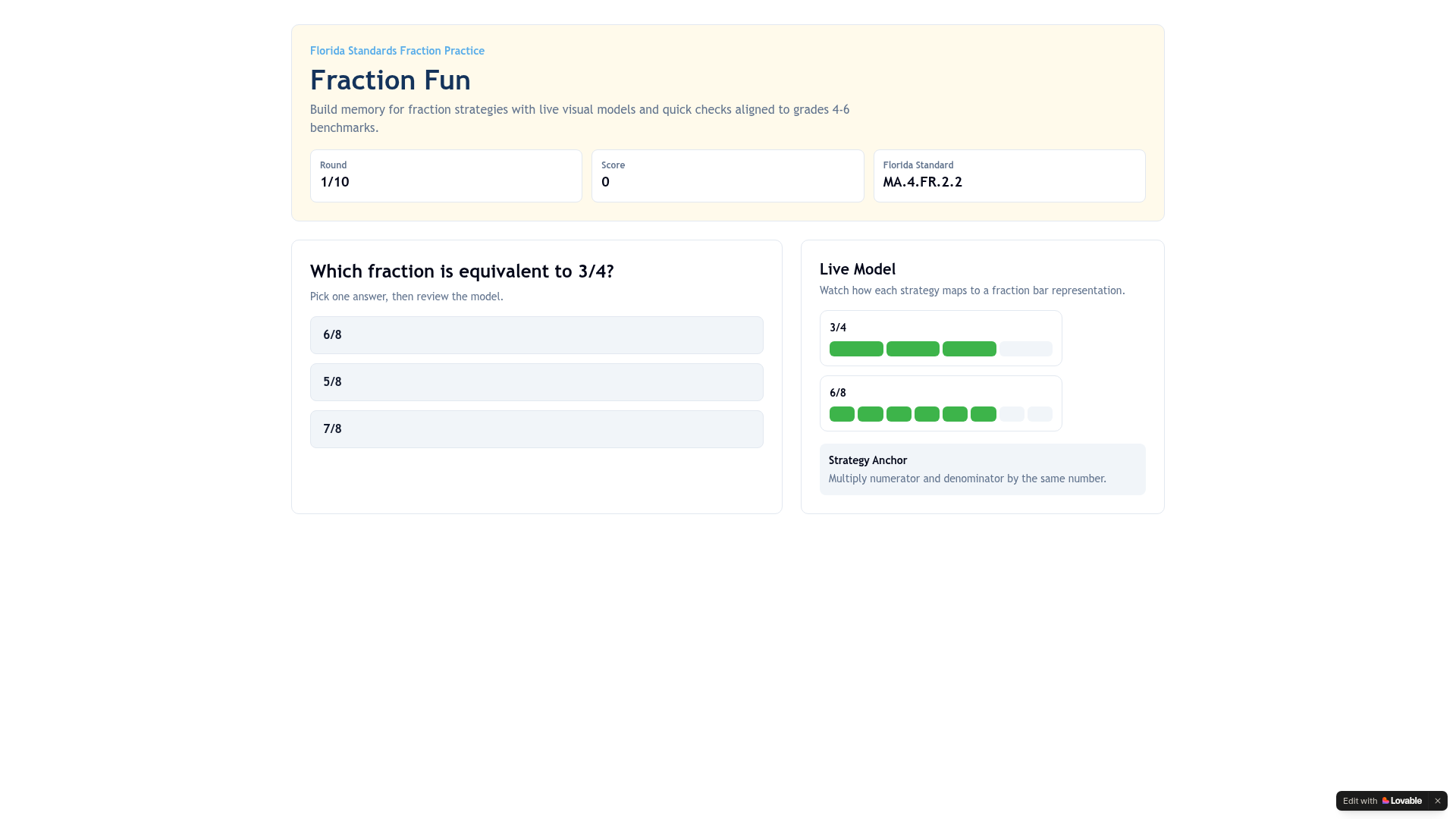 Fraction Fun app preview