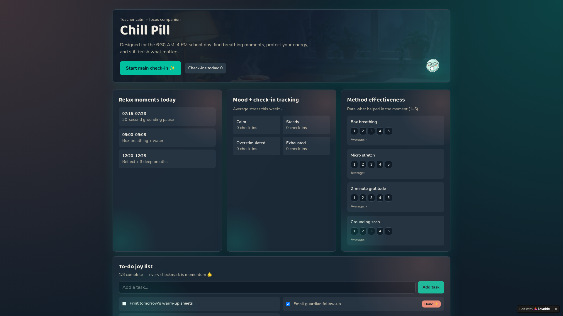 Chill Pill app preview