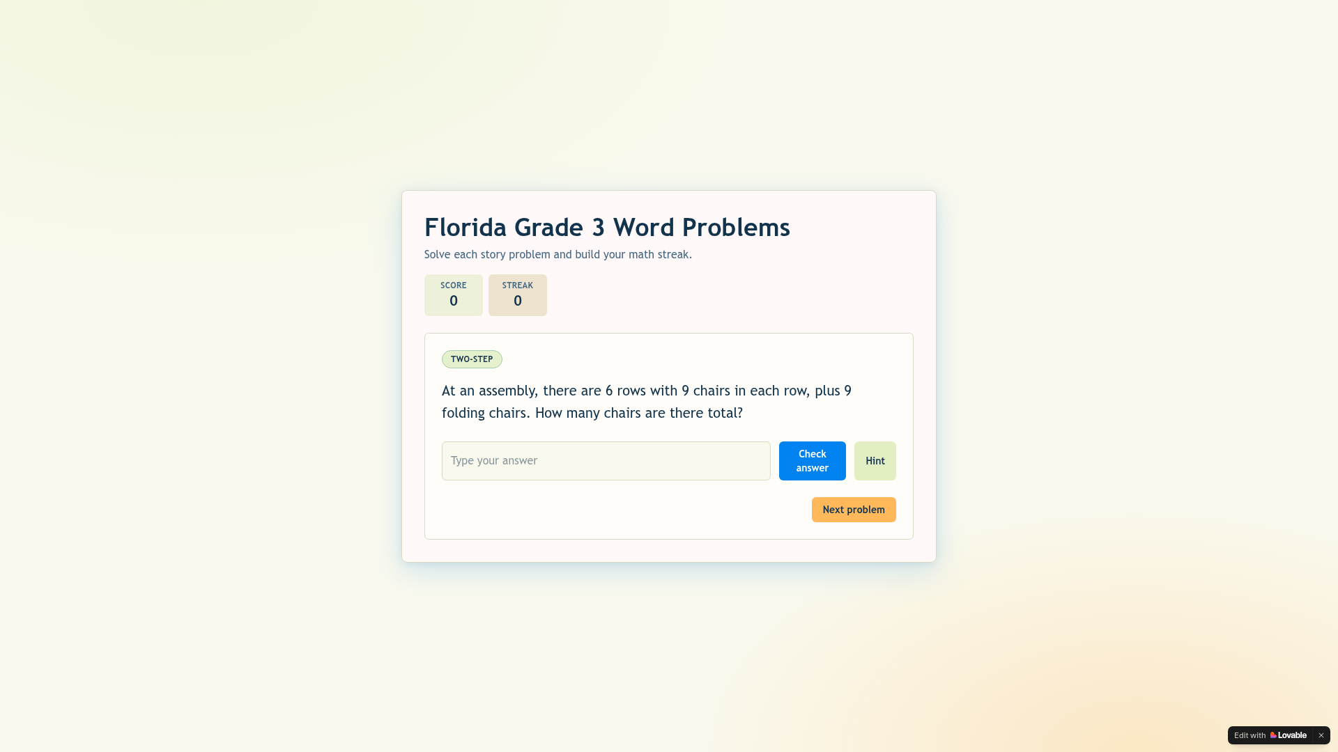 Florida Math Adventure app preview
