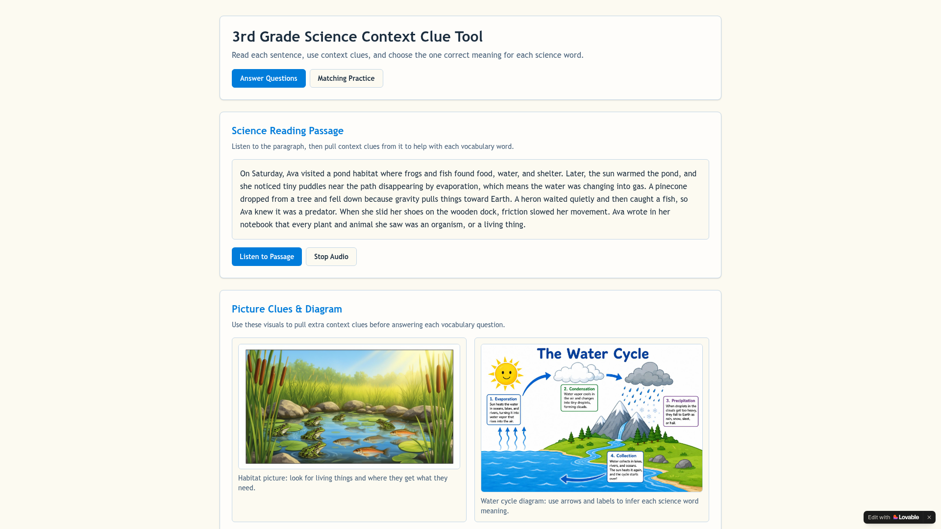 Science Clue Finder app preview